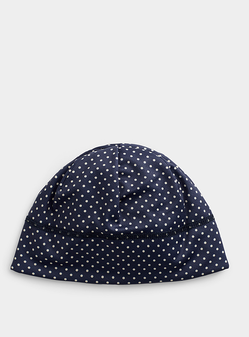 Autrement & Alors Marine Blue Polka dot cuffless tuque for women