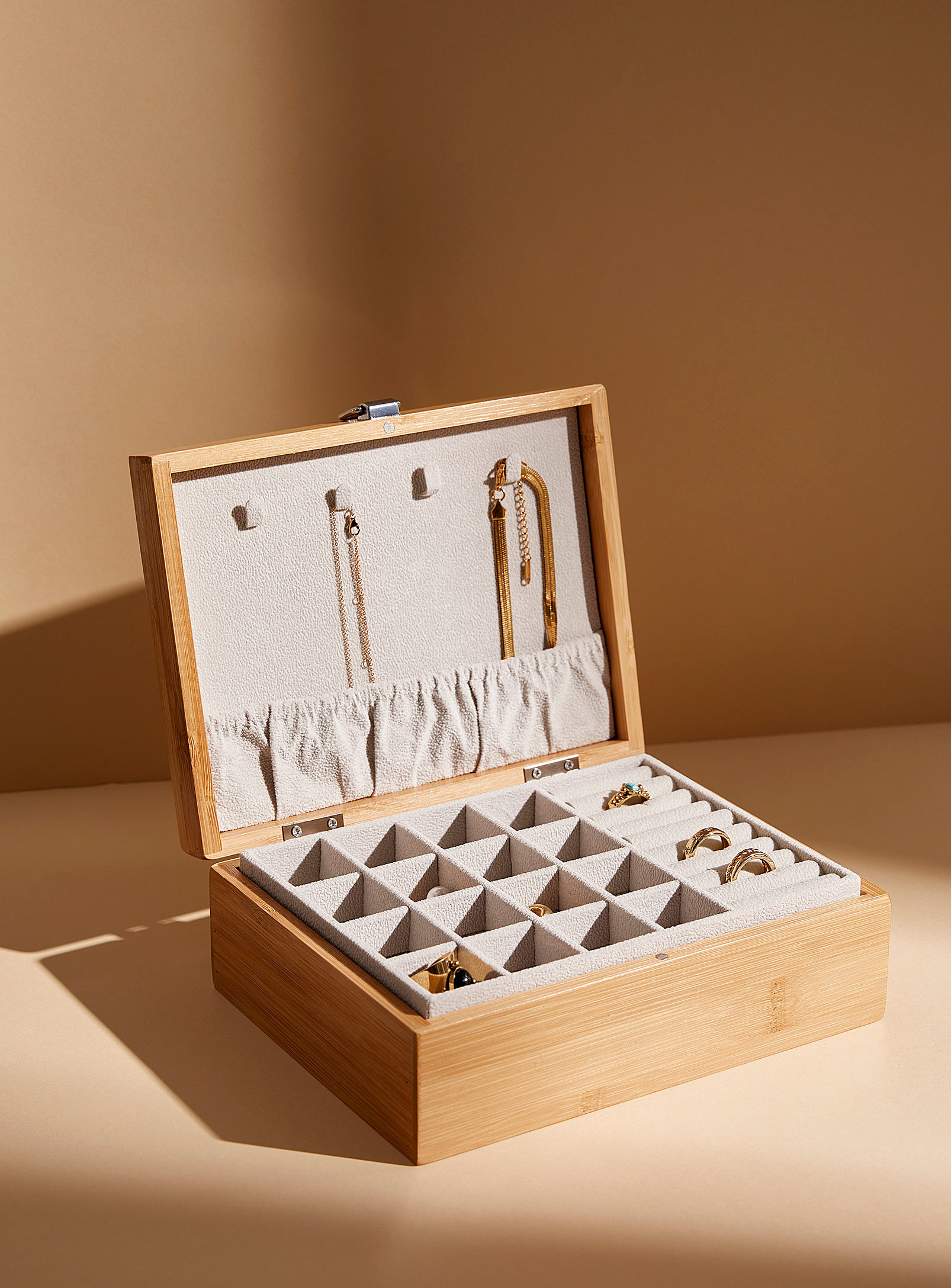 Simons Maison - Bamboo and woven straw jewellery box