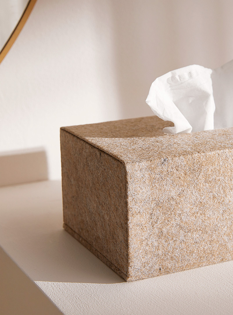 Taupe felted tissue box product image 2