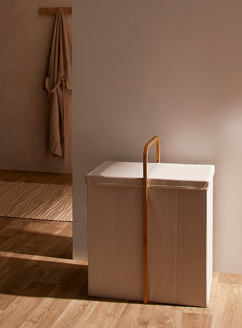 Double compartment laundry basket product image (primary)