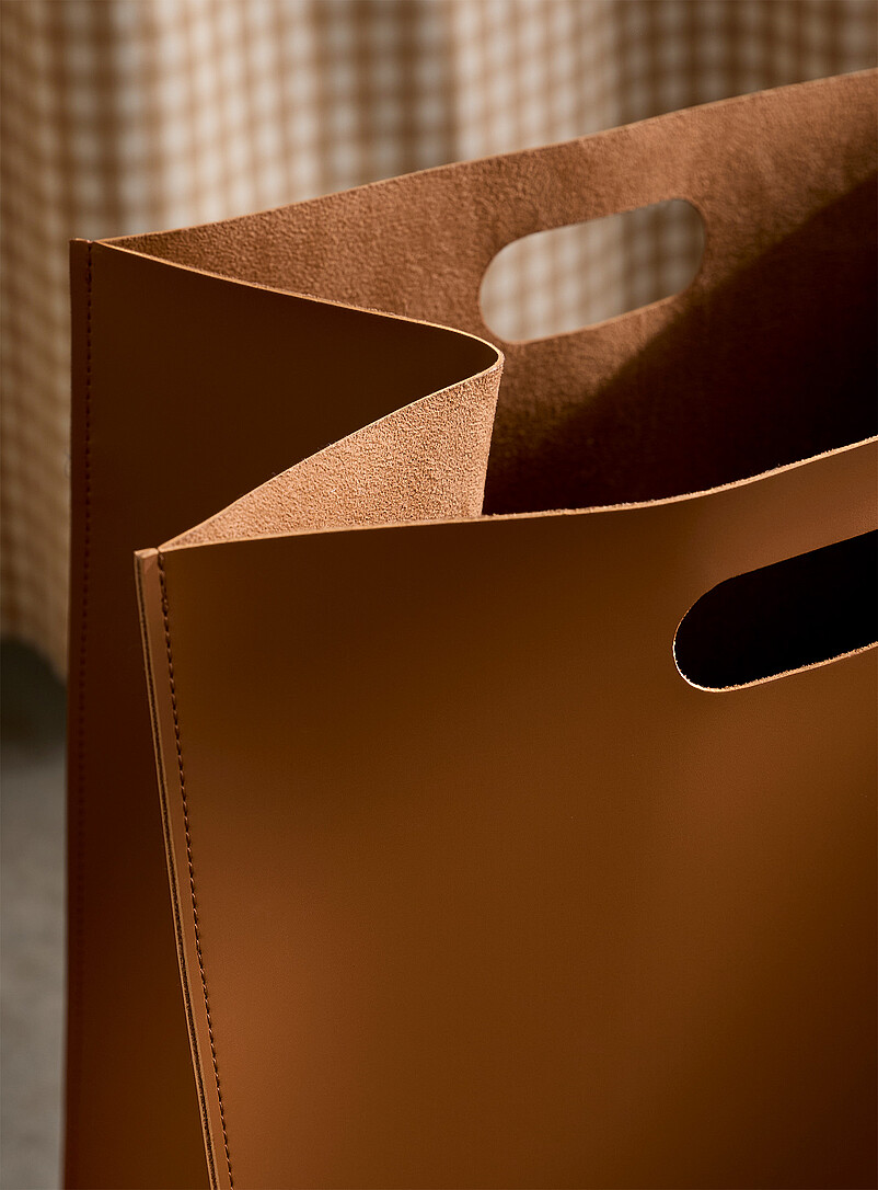 Faux-leather laundry basket product image 2
