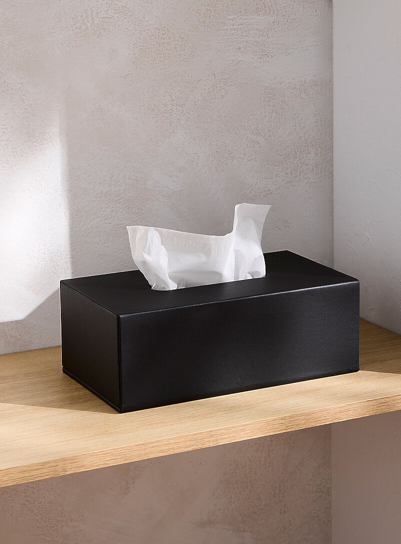 Faux-leather tissue box cover product image (primary)
