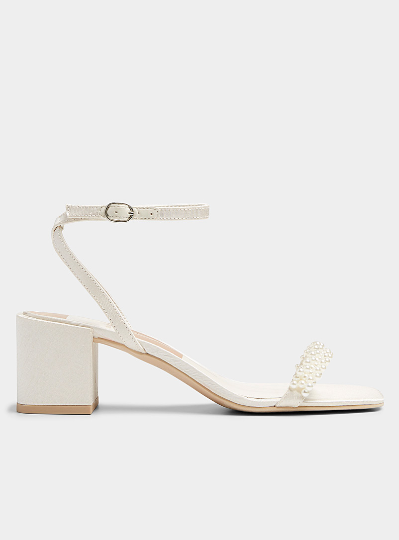 Dolce Vita Off White Zalima pearled strap heeled sandals Women for women