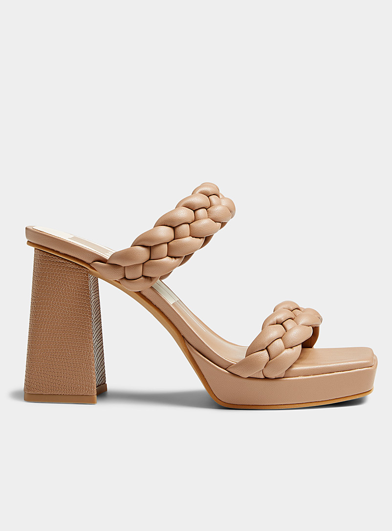 Dolce Vita Tan Ashby braided-strap high-heel platform sandals Women for women