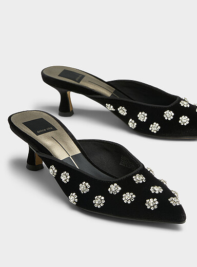 Mules à talons noir femme | La Halle