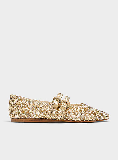 Baylee braided leather Mary Jane ballet flats