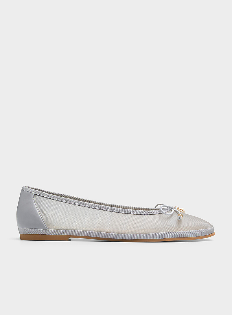 Dolce Vita Blue Jewel bow mesh ballet flats for women