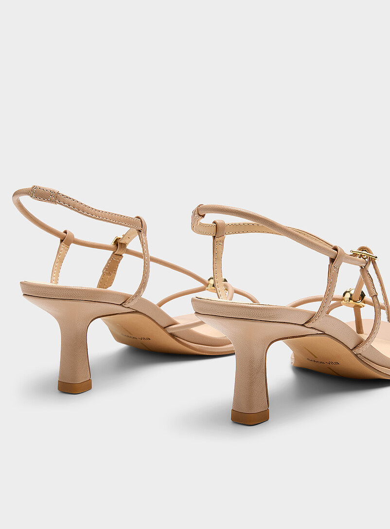 Dolce Vita Black Mylee golden bead straps sandals for women