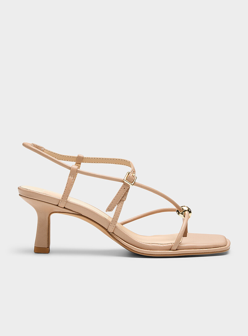 Dolce Vita Black Mylee golden bead straps sandals for women
