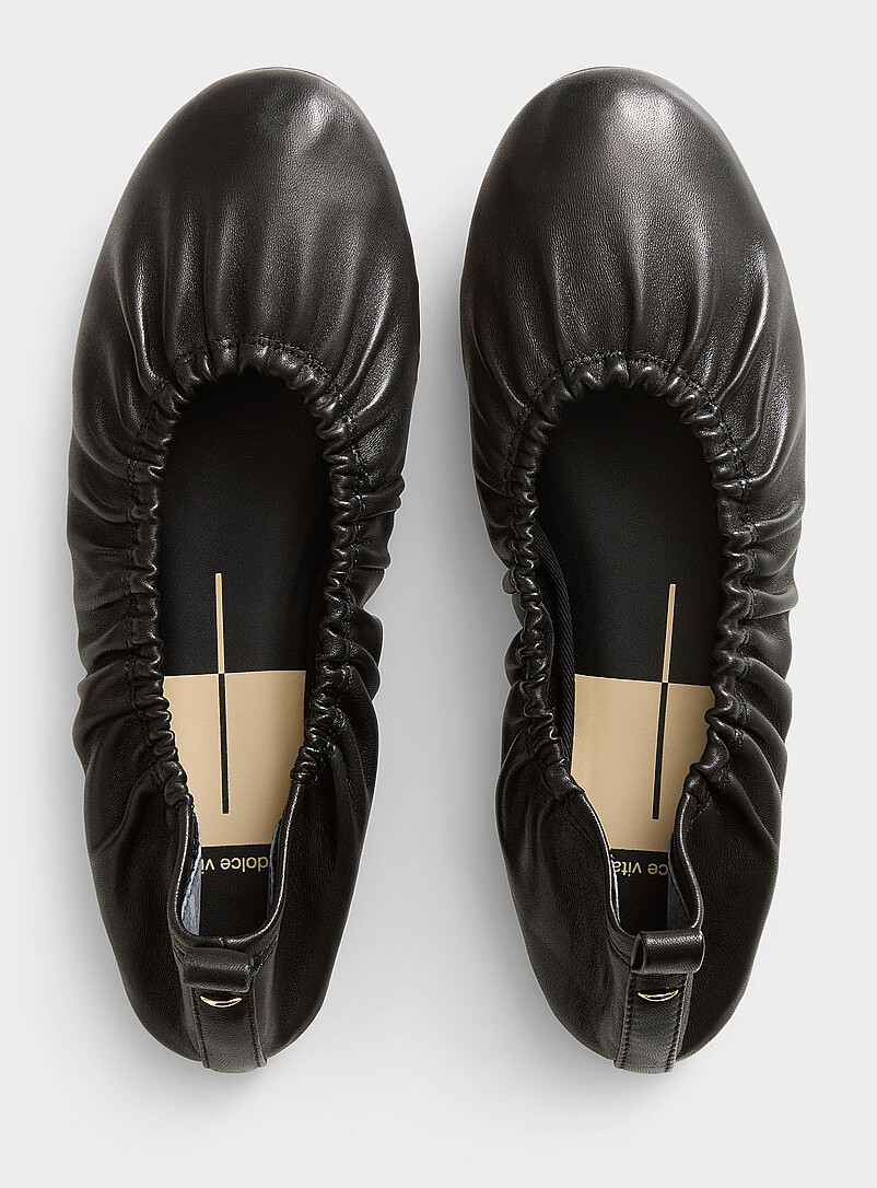 Dolce Vita: La ballerine fronc&eacute;e Conrad Femme Noir pour femme