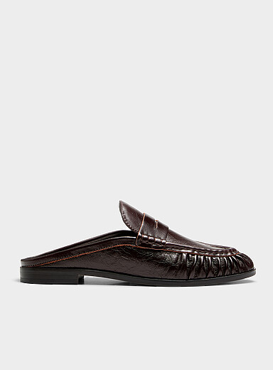 Dolce Vita Burgundy Betzy ruched leather mule loafers Women for women
