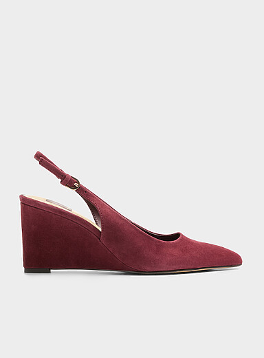 Evelan suede platform slingback pumps Women