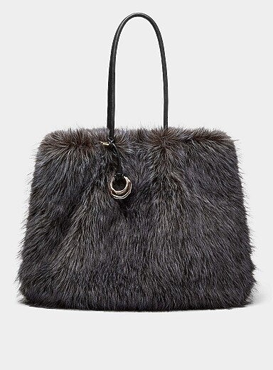 Noor faux-fur tote bag