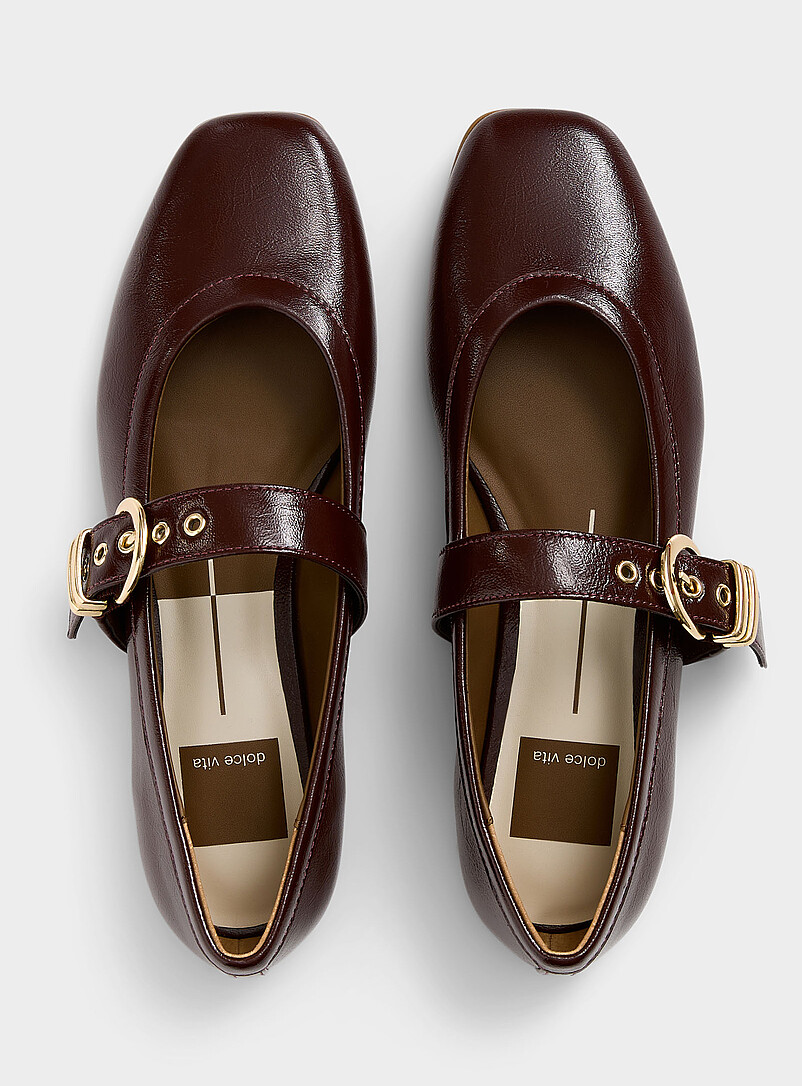 Mikel plum leather Mary Jane ballet flats Women product image 2