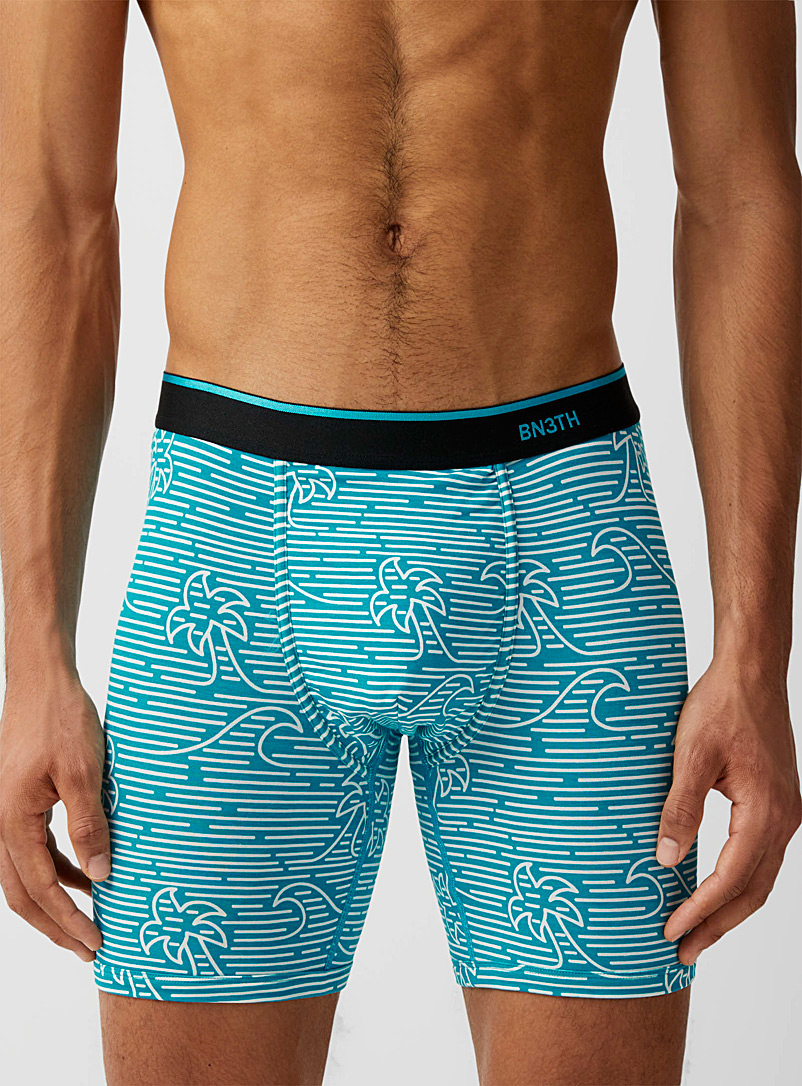 BN3TH Patterned Blue Retro wave boxer brief for men