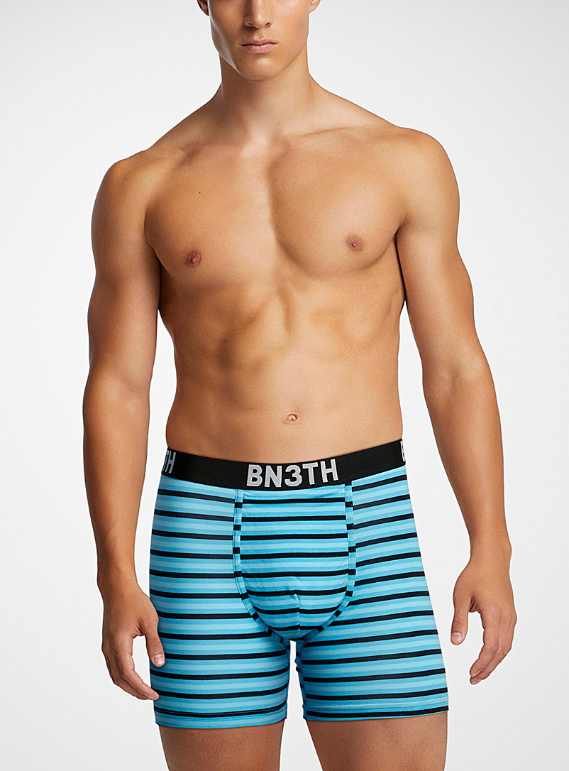 BN3TH Patterned Blue Cyan stripe boxer brief for men