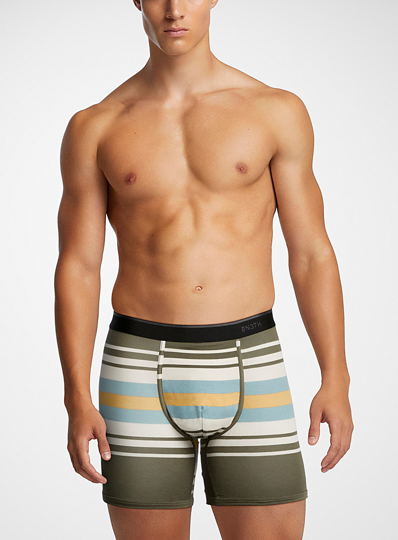 BN3TH Patterned Green Mixed stripe boxer brief for men