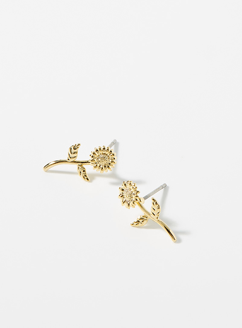 Simons Assorted Golden sunflower earrings for women