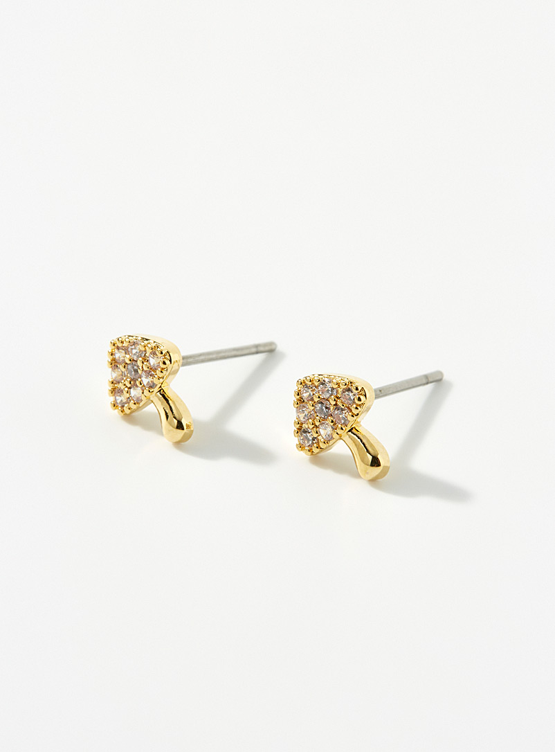 Simons Assorted Sparkling mushroom earrings for women