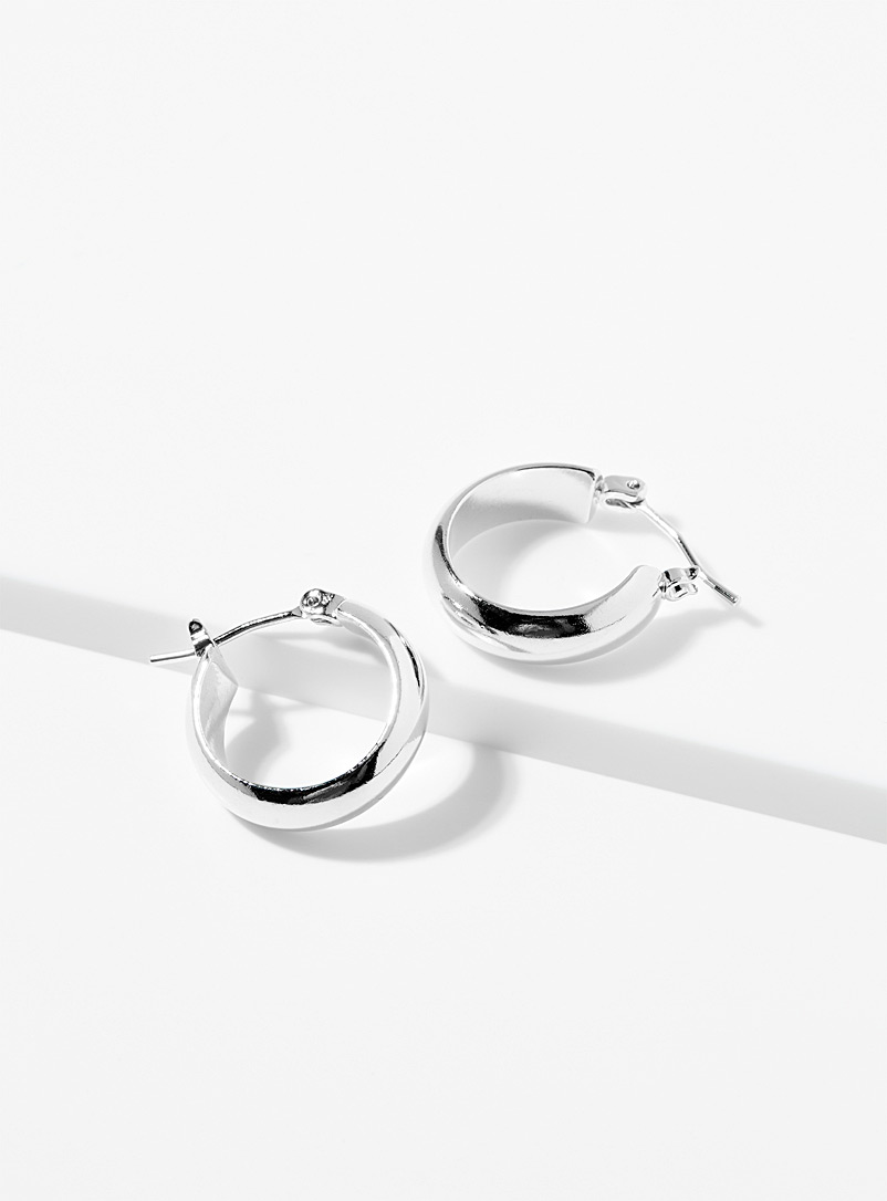 Simons Silver Minimalist small hoops for women