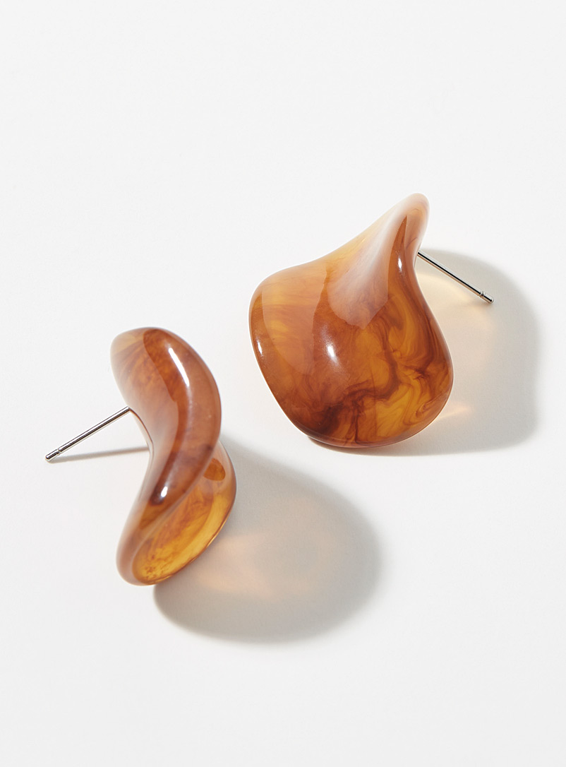 Simons Brown Clear earrings for women