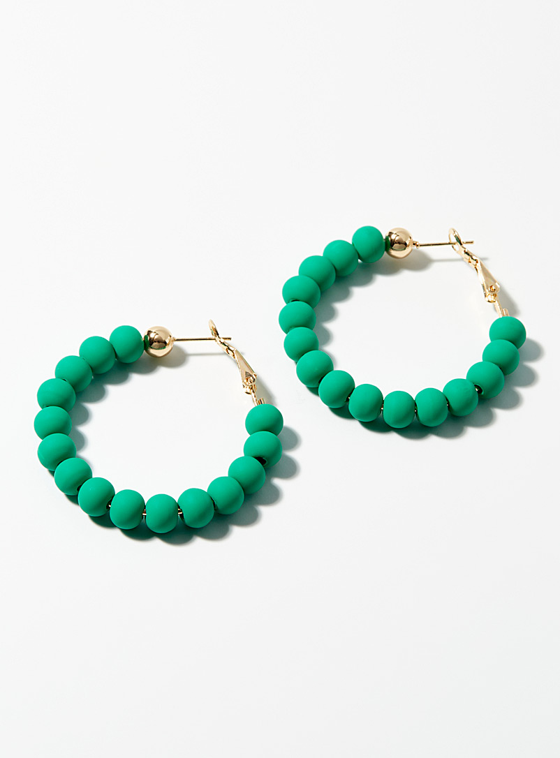Simons Kelly Green Colourful ball hoops for women