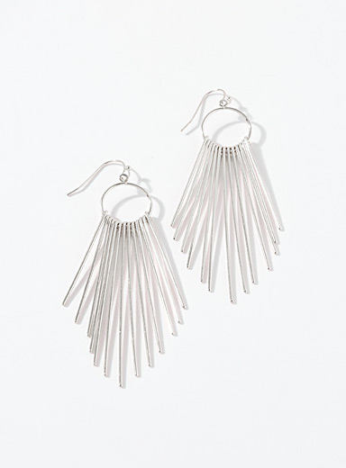 Metallic fringe earrings