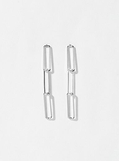 Les boucles d'oreilles mailles rectangulaires
