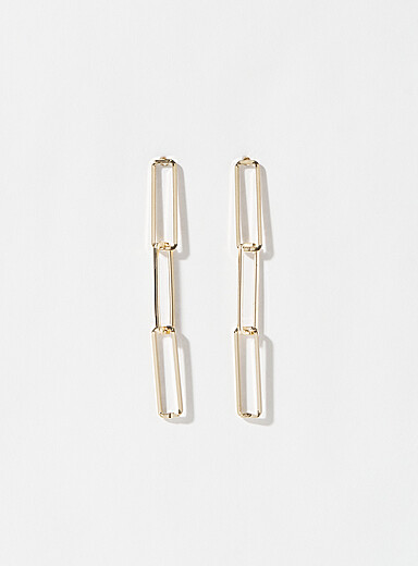 Les boucles d'oreilles mailles rectangulaires