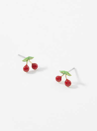 Les boucles d'oreilles cerises sucr&eacute;es