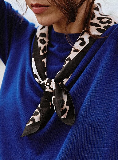 Foulard Léopard - Modèle Occasion En Viscose-Polyester Multicolore - Accessoire Tendance