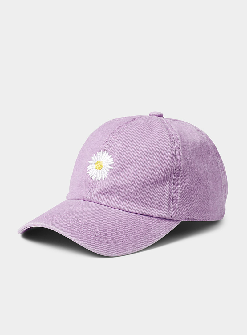 Simons Lilacs Embroidered daisy cotton cap for women