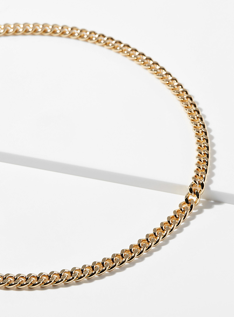 Simons Gold Curb-link chain necklace for women