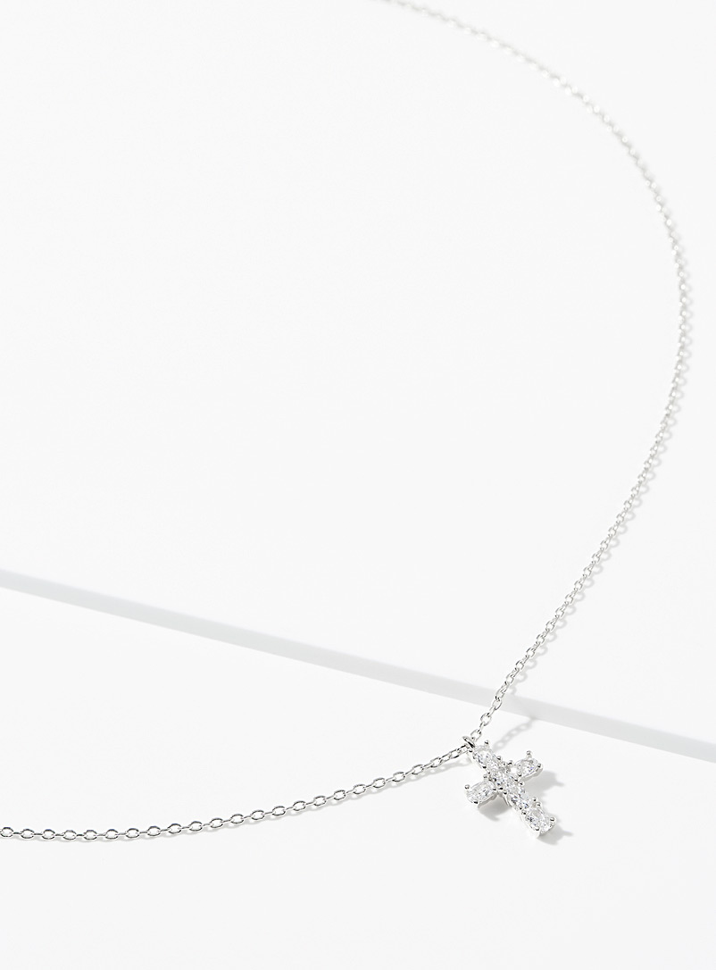 Simons Silver Mini cross chain for women