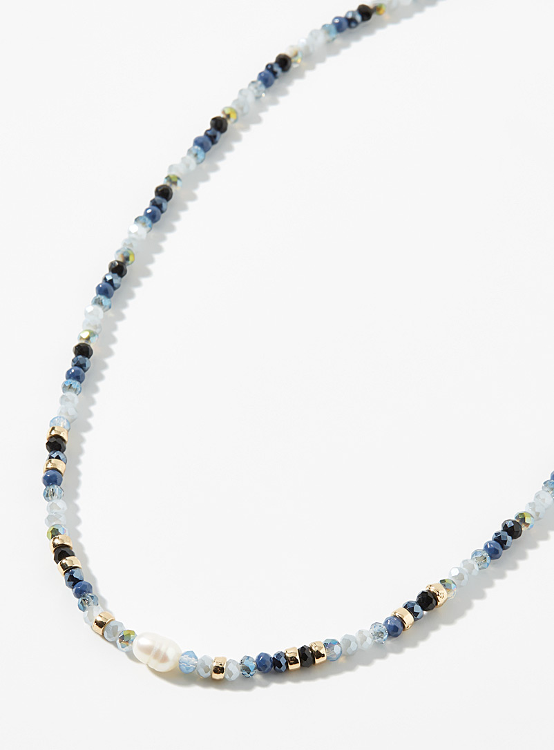 Simons: Le collier bleuté Jaune à motifs pour femme