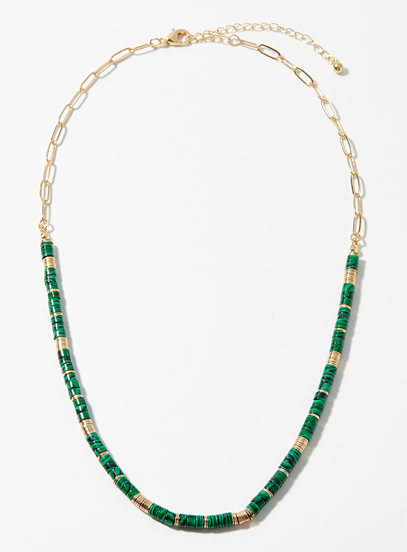 Simons Green Heishi colourful necklace for women