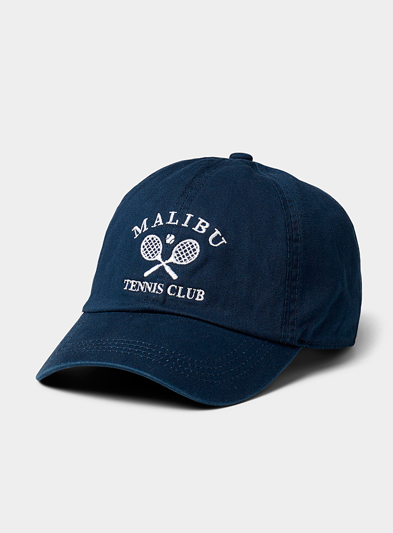 Simons Marine Blue Embroidered tennis cap for women