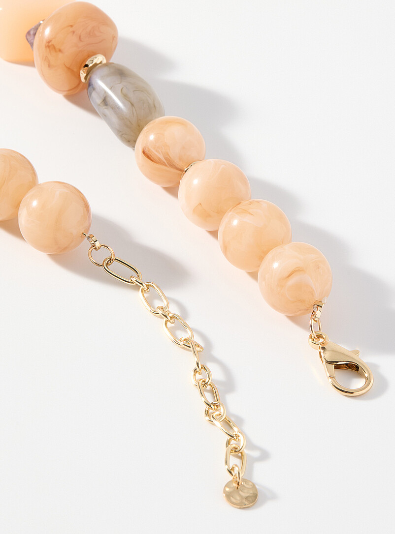 Simons Coral Orange Large colourful stone necklace for women