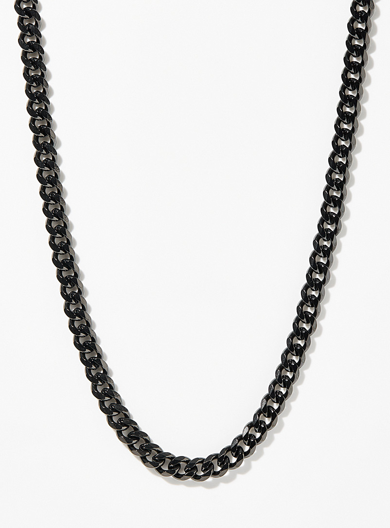 Le 31 Black Long minimalist Cuban chain for men