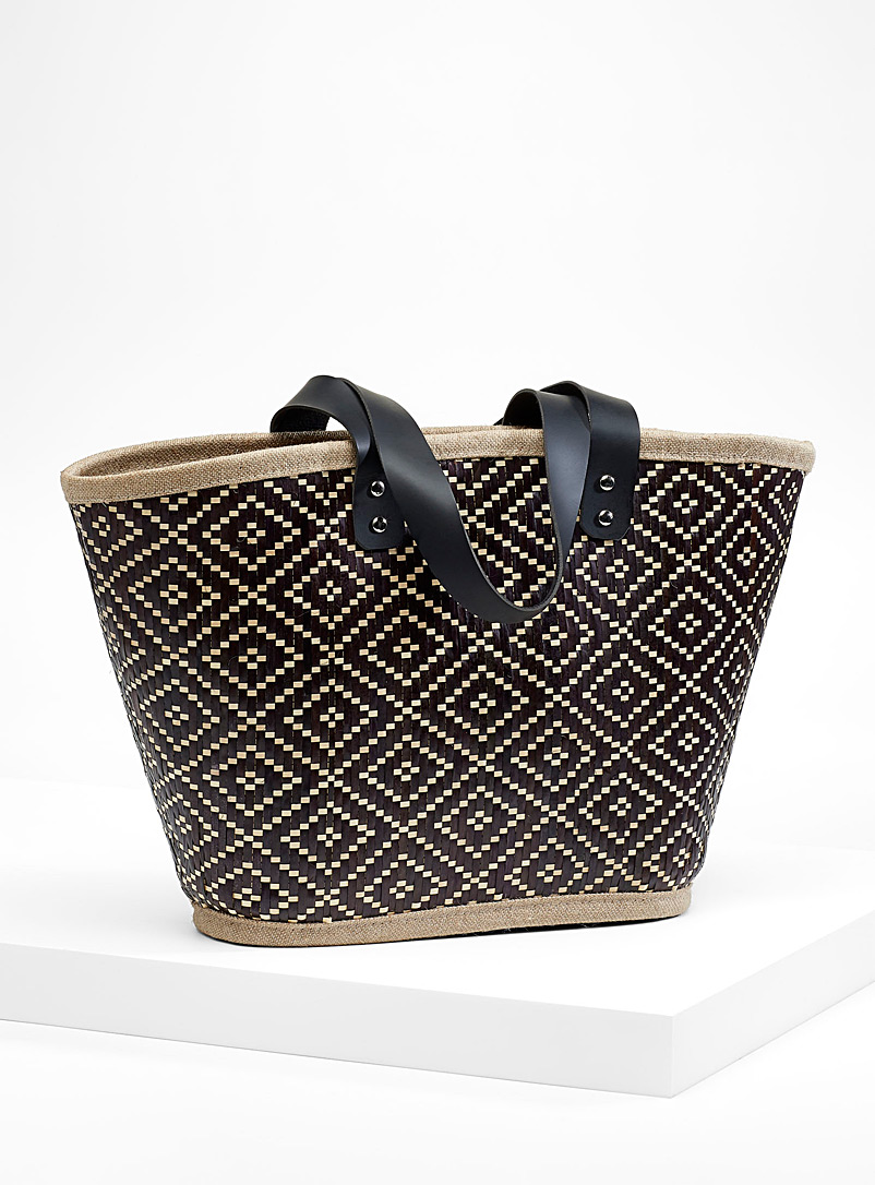 Sac En Paille Style Sacoche Rayé Vert Et Marron – Occasion En Excellent état (marque Boots)