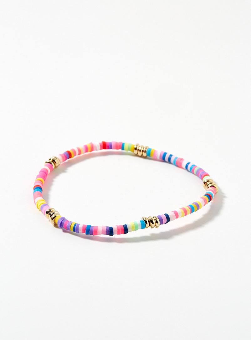 Simons Assorted Rainbow Heishi bracelet for women
