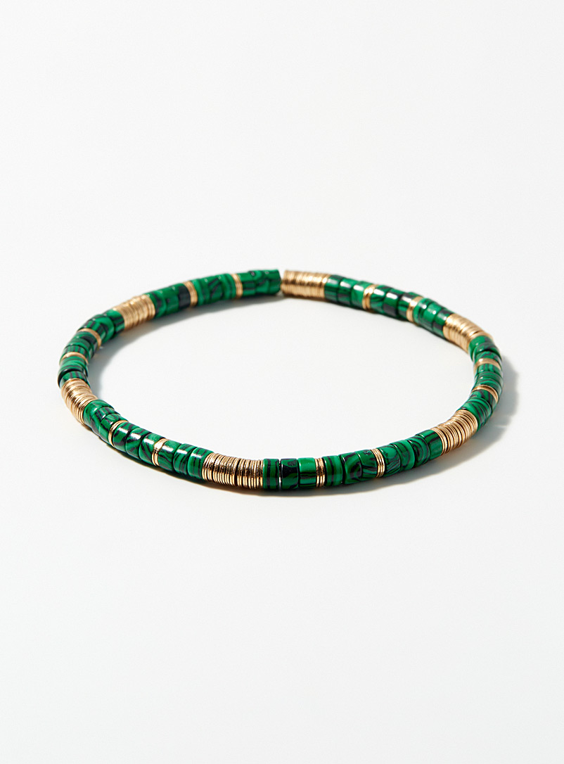 Simons Dark Green Heishi colourful bracelet for women