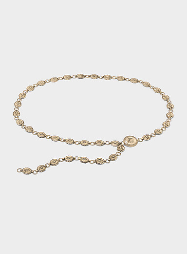 Engraved mini-medallion belt