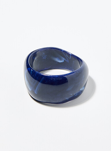 Navy wide bangle bracelet