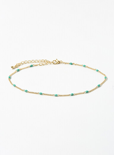 Turquoise bead ankle chain
