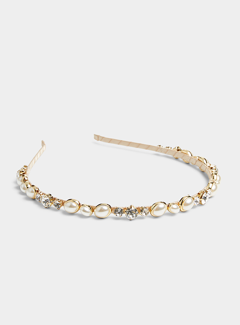 Simons Assorted Crystal and pearl headband for women