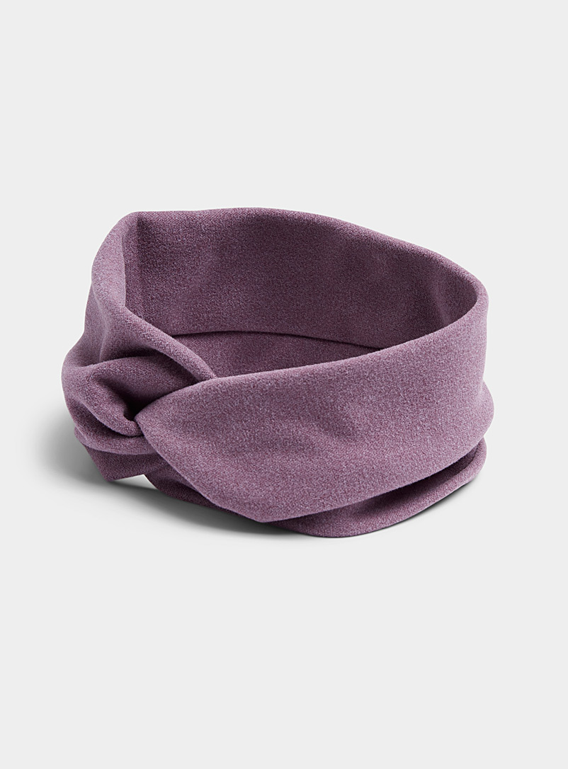 Simons Purple Wide ultra-soft knotted headband for women
