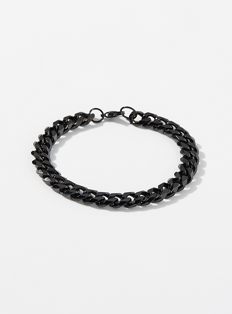 Le 31: Le bracelet chaîne cubaine minimaliste Noir pour homme