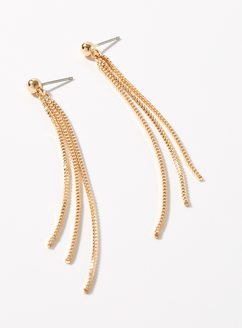 Long triple-chain earrings product image (primary)