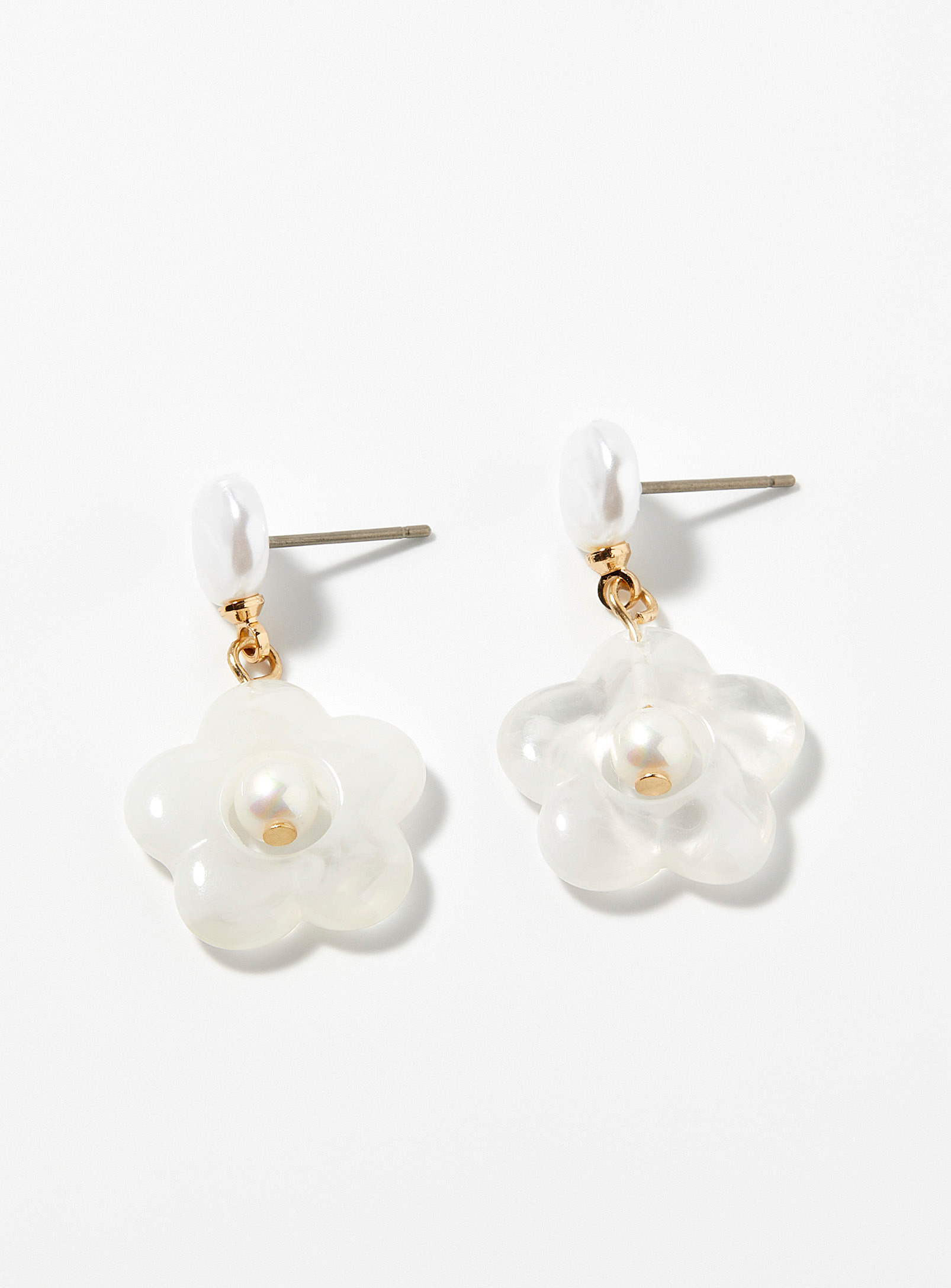 Simons - Women's Pearly flower earrings